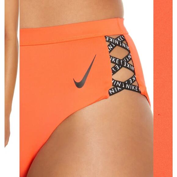 NWT Nike sneakerkini high waist swim bottoms in red orange - Picture 12 of 13